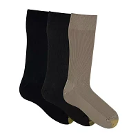 Gold Toe Cotton Metropolitan Dress 3 Pair Crew Socks Mens