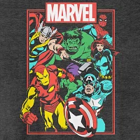 Big and Tall Mens Crew Neck Short Sleeve Regular Fit Marvel Graphic T-Shirt