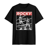 Big and Tall Mens Crew Neck Short Sleeve Regular Fit Rocky Graphic T-Shirt