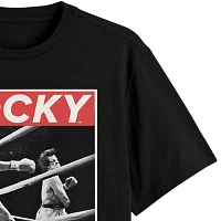 Big and Tall Mens Crew Neck Short Sleeve Regular Fit Rocky Graphic T-Shirt