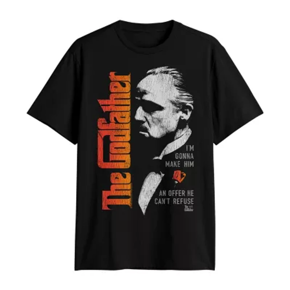 Big and Tall Mens Crew Neck Short Sleeve Regular Fit The Godfather Graphic T-Shirt