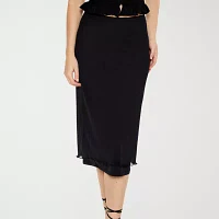 Forever 21 Mesh Womens Low Rise Midi A-Line Skirt-Juniors