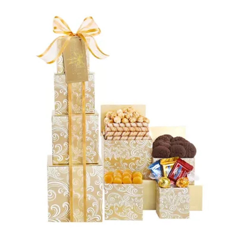 Alder Creek Golden Decadence Holiday Gift Tower