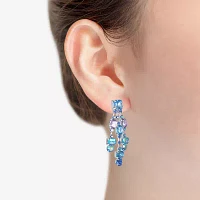 Bijoux Bar Silver Tone Blue Glass Drop Earrings