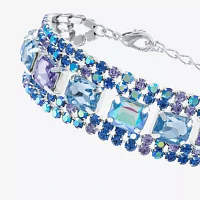 Bijoux Bar Silver Tone Blue Glass Strand Bracelets