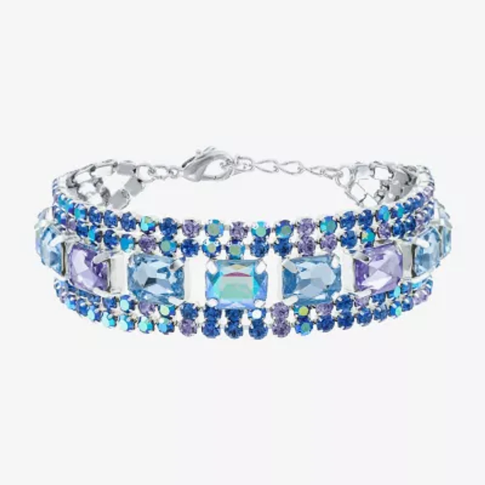 Bijoux Bar Silver Tone Blue Glass Strand Bracelets