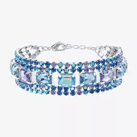 Bijoux Bar Silver Tone Blue Glass Strand Bracelets