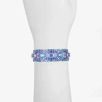 Bijoux Bar Silver Tone Blue Glass Strand Bracelets