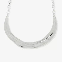 Worthington Silver Tone 17 Inch Cable Collar Necklace