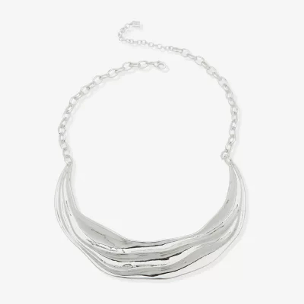 Worthington Silver Tone 17 Inch Cable Collar Necklace