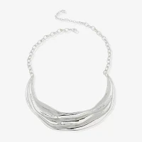 Worthington Silver Tone 17 Inch Cable Collar Necklace