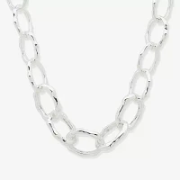 Worthington Silver Tone 17 Inch Cable Collar Necklace