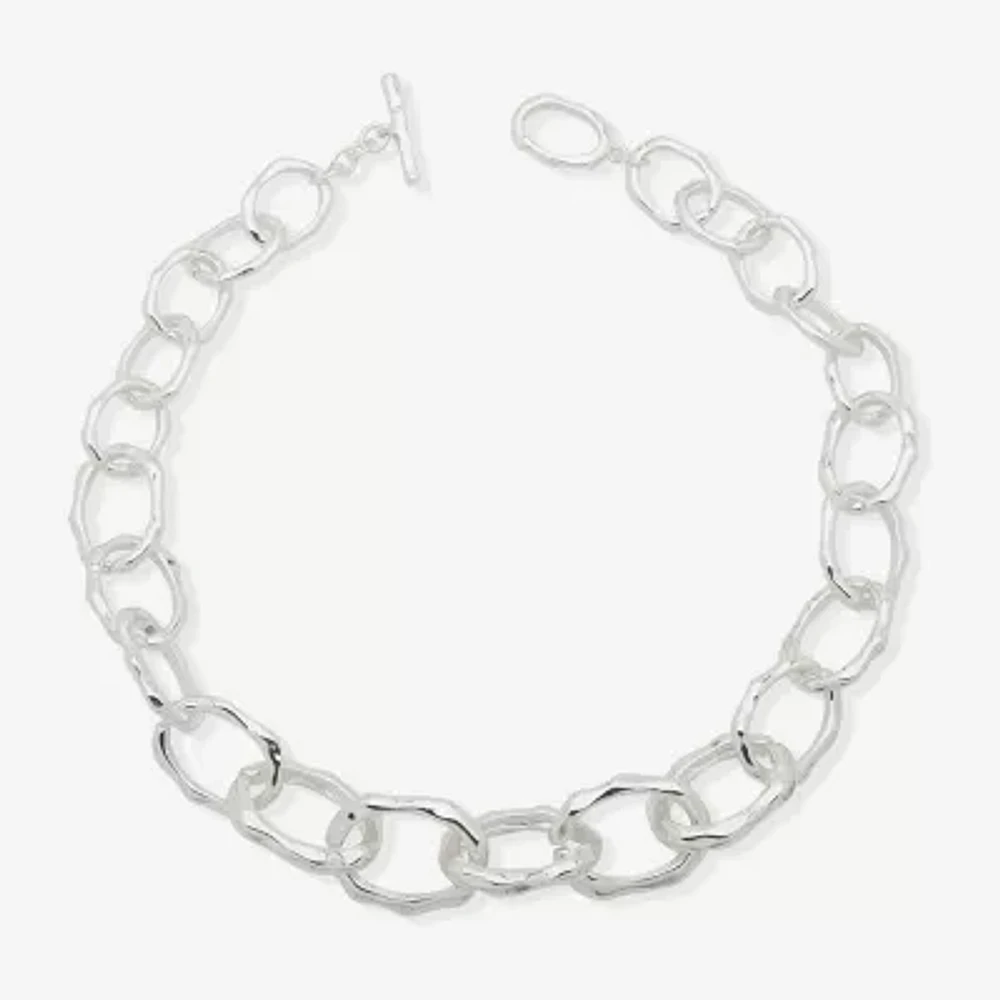 Worthington Silver Tone 17 Inch Cable Collar Necklace