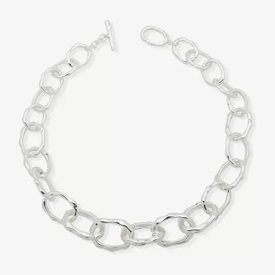 Worthington Silver Tone 17 Inch Cable Collar Necklace