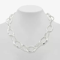 Worthington Silver Tone 17 Inch Cable Collar Necklace