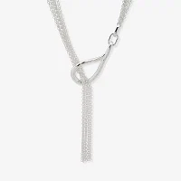 Worthington Silver Tone Stainless Steel 22 Inch Cable Y Necklace