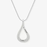 Worthington Silver Tone 34 Inch Snake Pendant Necklace