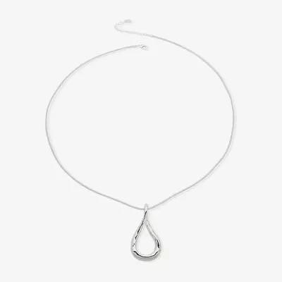 Worthington Silver Tone 34 Inch Snake Pendant Necklace