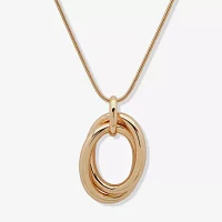 Worthington Gold Tone Inch Snake Pendant Necklace