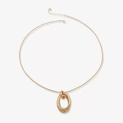 Worthington Gold Tone Inch Snake Pendant Necklace