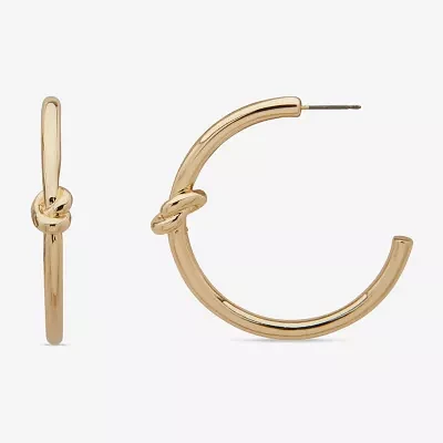 Worthington Gold Tone Womens 45mm Hoop Earrings