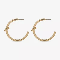 Worthington Gold Tone Womens 45mm Hoop Earrings