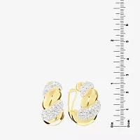 Sparkle Allure Crystal 14K Gold Over Brass Hoop Earrings