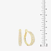 Sparkle Allure Crystal 14K Gold Over Brass Hoop Earrings