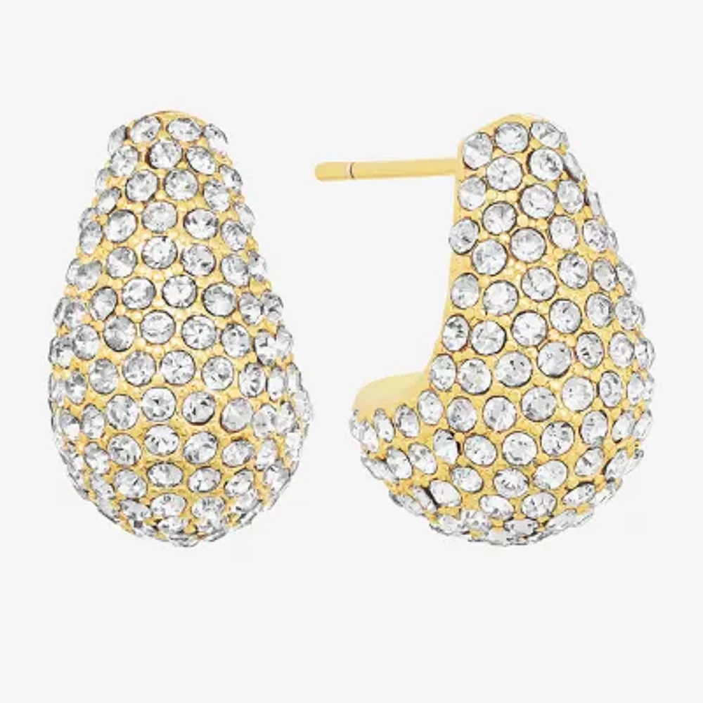 Sparkle Allure Crystal 14K Gold Over Brass Drop Earrings