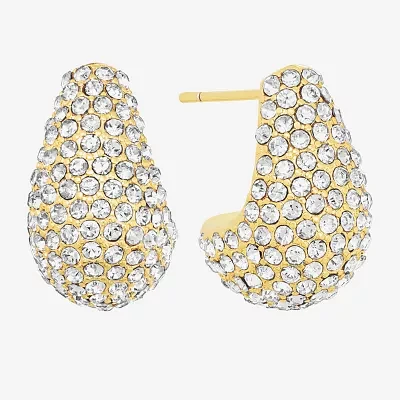 Sparkle Allure Crystal 14K Gold Over Brass Drop Earrings