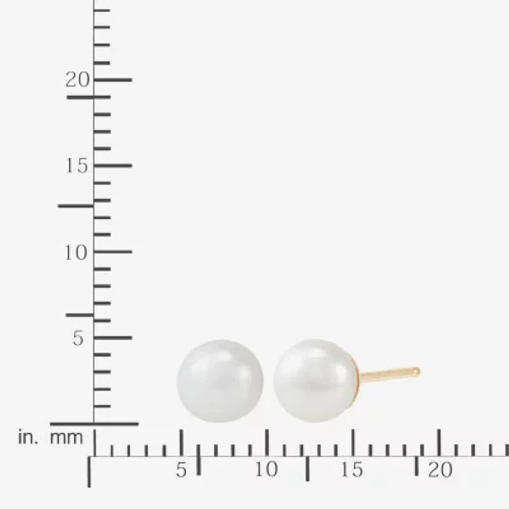 Certified Sofia™ Cultured Freshwater Pearl 5-5.5mm 10K Gold Stud Earrings