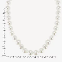 Womens White Cultured Freshwater Pearl 10K Gold Strand Necklace