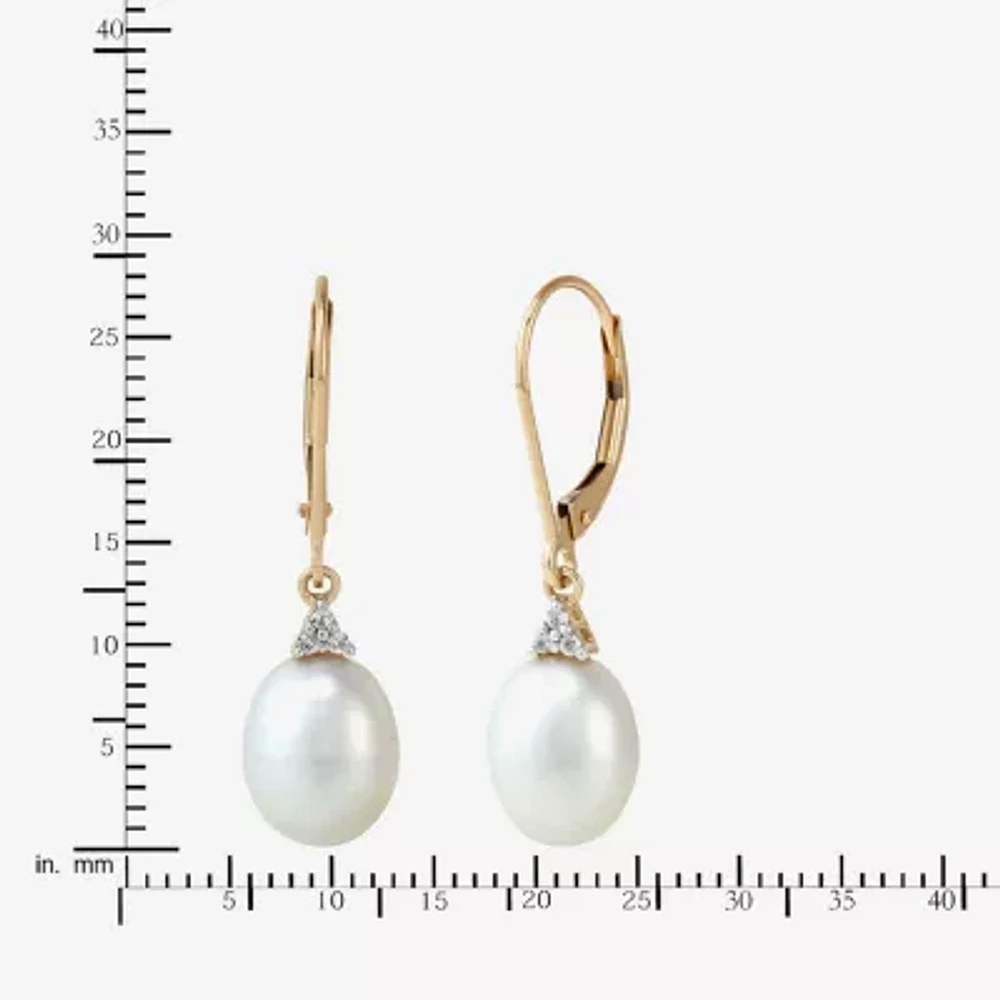 Certified Sofia™ Cultured Freshwater Pearl 14K Yellow Gold Earrings