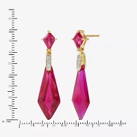 Lab-Created Ruby 14K Gold Over Sterling Silver Earrings