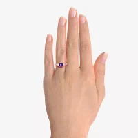 Womens Gemstone 14K Gold Over Silver Halo Delicate Cocktail Ring