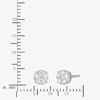 Diamond Blossom 1/4 CT. T.W. Natural White Diamond 10K White Gold 4.7mm Round Stud Earrings