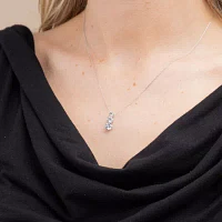 Floating Diamonds (F / Vs2) Womens CT. T.W. Lab Grown White Diamond 14K White Gold Round Pendant Necklaces