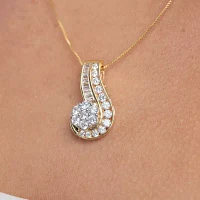 Diamond Blossom (G / Si2) Womens 2 CT. T.W. Lab Grown White Diamond 10K Gold Flower Pendant Necklace