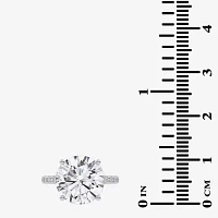 (G-H / Si1-Si2) Womens 5 1/2 CT. T.W. Lab Grown White Diamond 14K Gold Round Side Stone Engagement Ring