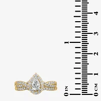 Signature By Modern Bride 7/8 CT.T.W. Lab-Grown (G-H / SI1-SI2) Diamond Pear Side Stone Bridal Set 10K or 14K Gold