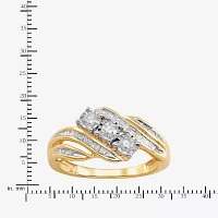 Love Lives Forever 1/2 CT.T.W. Round White Natural Diamond 10K Gold 3-Stone Ring