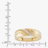 Mens Diamond-Accent Band 10K Gold