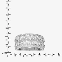 (H-I / Si1-Si2) 5.5MM 2 CT. T.W. Lab Grown White Diamond 10K Gold Anniversary Band