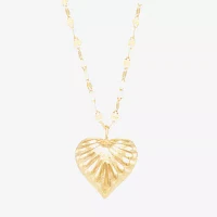 Womens 10K Gold Heart Pendant Necklace