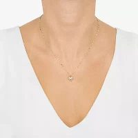 Womens 10K Gold Heart Pendant Necklace