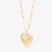 Womens 10K Gold Heart Pendant Necklace