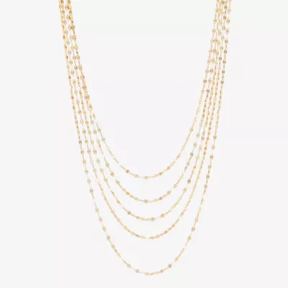 Womens 17 Inch 14K Gold Link Necklace