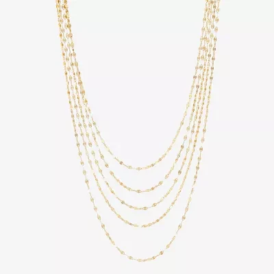 Womens 17 Inch 14K Gold Link Necklace