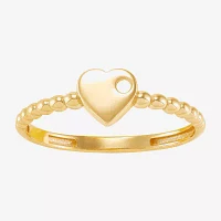 10K Gold Heart Round Band