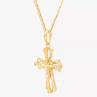 Womens 10K Gold Cross Pendant Necklace